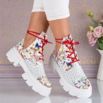 Bocanci White & Red din piele naturala - imagine 2