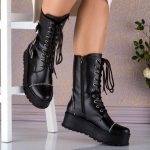 Bocanci din piele naturala Black Style - imagine 4