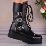 Bocanci din piele naturala Black Style - imagine 3