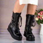 Bocanci din piele naturala Black Style