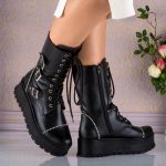 Bocanci din piele naturala Black Style - imagine 5