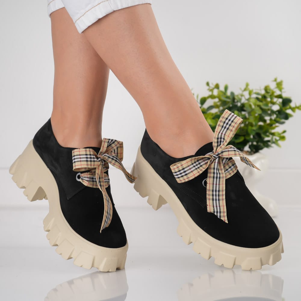 Pantofi Ribbon (1) Pantofi dama Ribbon din piele naturala intoarsa - imagine 3
