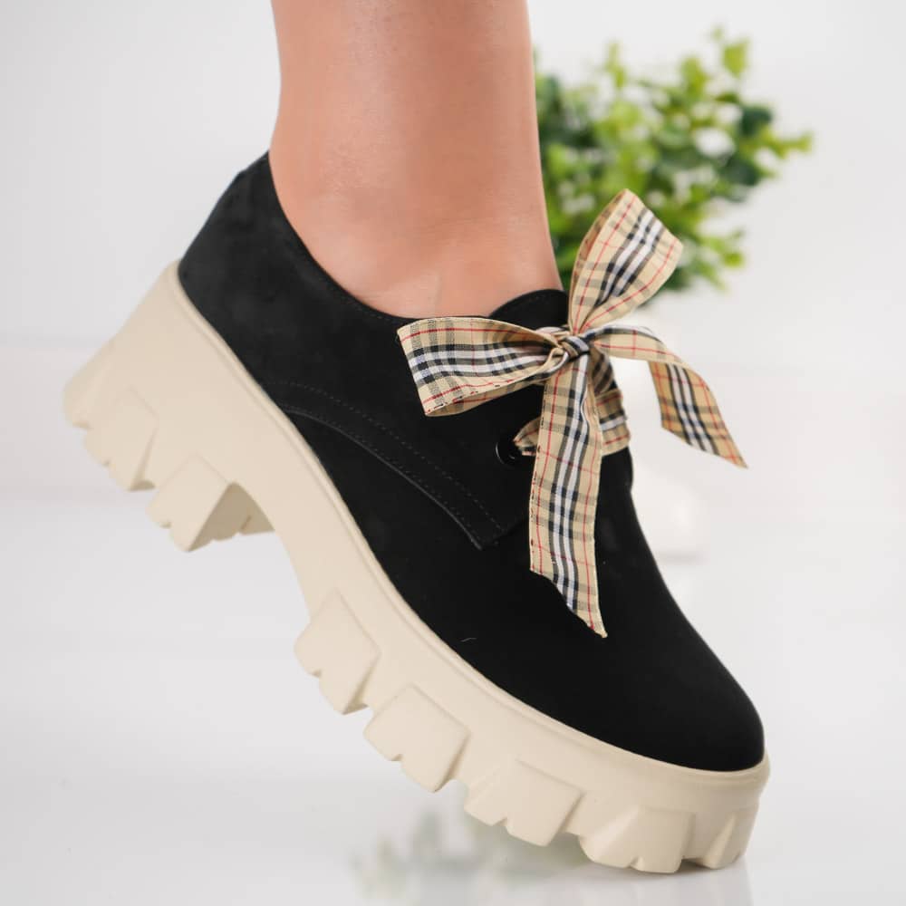 Pantofi Ribbon (3) Pantofi dama Ribbon din piele naturala intoarsa - imagine 2