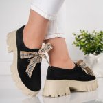 Pantofi dama Ribbon din piele naturala intoarsa - imagine 4