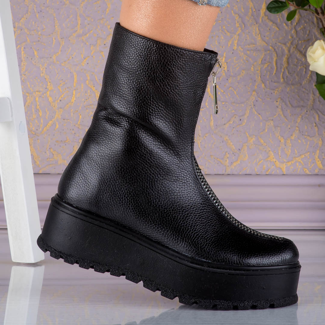 Ghete din piele naturala Black Zip (3) Ghete din piele naturala Black Zip - imagine 3