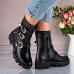Ghete din piele naturala AW Black - imagine 3