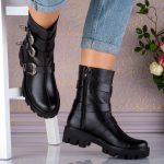 Ghete din piele naturala AW Black