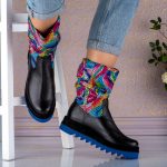 Ghete din piele naturala Rainbow Pattern
