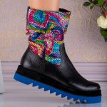 Ghete din piele naturala Rainbow Pattern - imagine 4