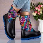 Ghete din piele naturala Rainbow Pattern - imagine 3