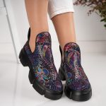 Ghete Floral Fantasy din piele naturala