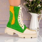 Bocanci din piele naturala Vibrant Green - imagine 2