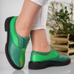 Pantofi dama Green Shade din piele naturala