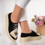Pantofi Midnight Bee din piele naturala