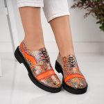 Pantofi Orange Garden din piele naturala