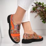 Pantofi Orange Garden din piele naturala - imagine 2