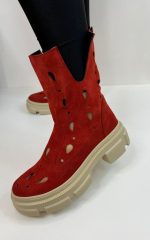 Ghete Velvet Ember din piele naturala intoarsa - imagine 2