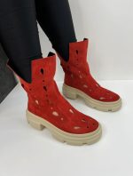 Ghete Velvet Ember din piele naturala intoarsa - imagine 3