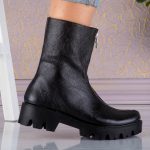 Ghete din piele naturala Noir Rainbow Zipper - imagine 4