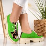 Pantofi Green Goddess din piele naturala - imagine 2