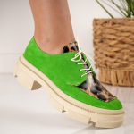 Pantofi Green Goddess din piele naturala - imagine 3