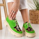 Pantofi Green Goddess din piele naturala