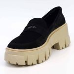 Pantofi  dama Soft Black & Beige din piele naturala - imagine 3