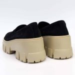 Pantofi  dama Soft Black & Beige din piele naturala - imagine 4