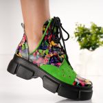 Bocanci Jade Multicolor din piele naturala - imagine 2