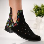 Ghete Black Geometric cu detalii perforate - imagine 3