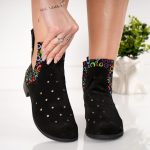 Ghete Black Geometric cu detalii perforate - imagine 2