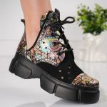 Bocanci Cool Vibes din piele naturala cu detalii laterale si siret - imagine 3