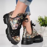 Bocanci Cool Vibes din piele naturala cu detalii laterale si siret - imagine 2