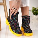 Ghete de dama Multicolor Dots cu talpa galbena