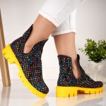 Ghete de dama Multicolor Dots cu talpa galbena - imagine 4