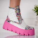 Bocanci Pink Passion cu detalii florale - imagine 4