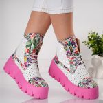 Bocanci Pink Passion cu detalii florale