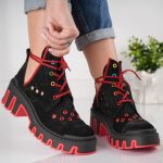 Bocanci Red Luck cu detalii perforate - imagine 2