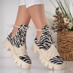 Bocanci Wild Heart cu detaliu animal print din piele naturala - imagine 3