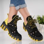 Bocanci Yellow Luck cu detalii perforate - imagine 4