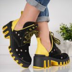 Bocanci Yellow Luck cu detalii perforate