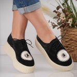 Pantofi Be Bold cu siret din piele naturala - imagine 4