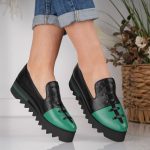 Balerini Green Stich cu detalii tip cusatura - imagine 4