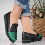 Balerini Green Stich cu detalii tip cusatura - imagine 2