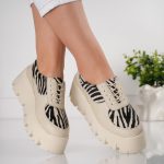 Pantofi Jungle Vibe cu animal print si talpa lata - imagine 3