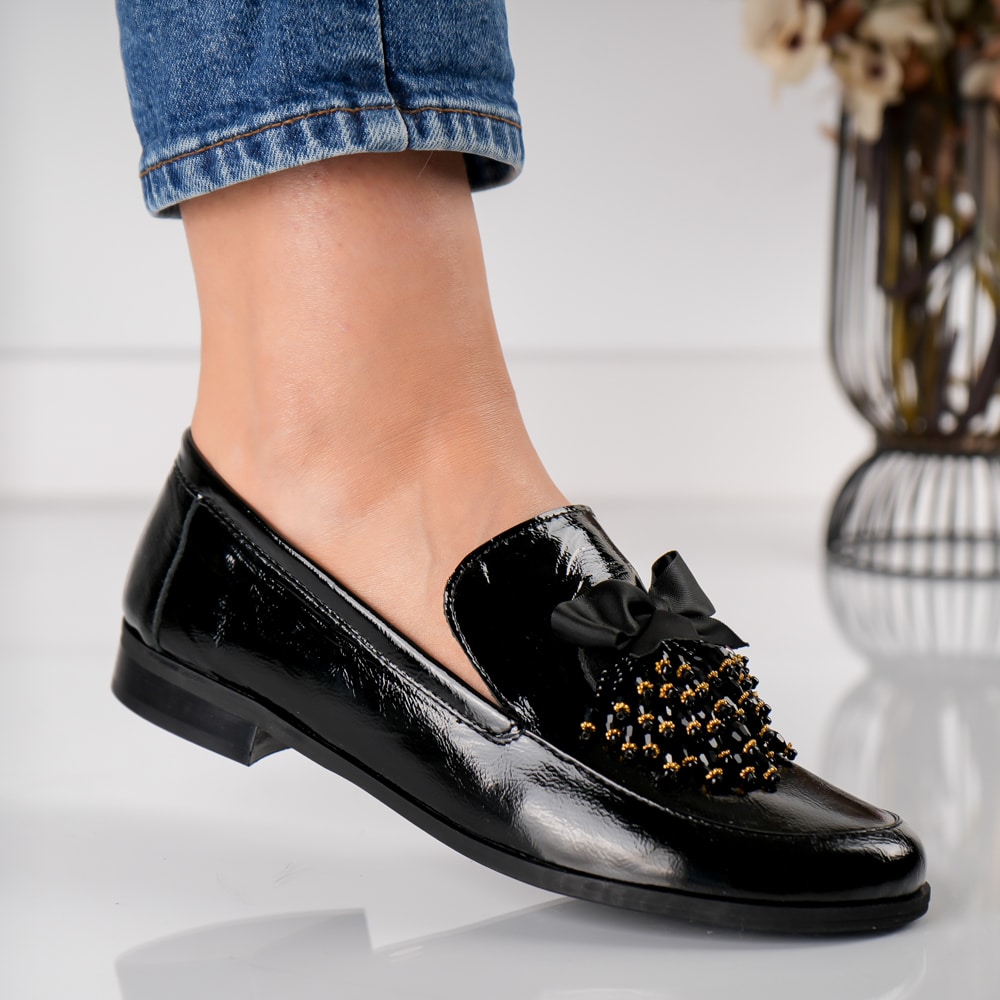 Pantofi Noir Ribbon (4) Pantofi Noir Ribbon - imagine 3