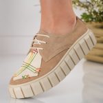 Pantofi casual de dama Beige Delight - imagine 2