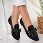 Balerini dama Take a bow din piele naturala intoarsa - imagine 4