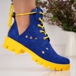 Bocanci Blue Sun cu siret - imagine 4