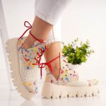 Bocanci Hirst din piele naturala cu detalii laterale si siret